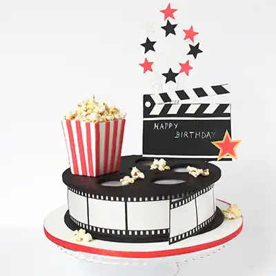 Film Reel With Popcorn Cake