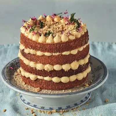 Custard Birthday Cake with Fruits