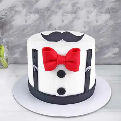 Gentleman's Mustache Cake With Top Hat And Smash Cake - CakeCentral.com