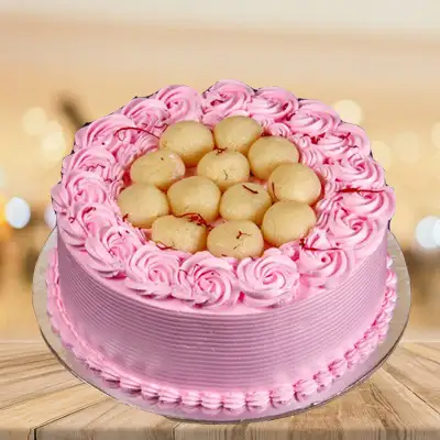 Strawberry Rasgulla Cake