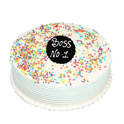 Vanilla Boss Birthday Cake
