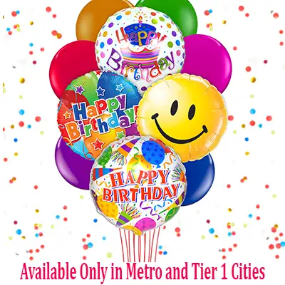 Happy Birthday Smiley Balloons