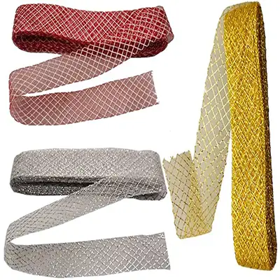 Golden Silver Red Gift Ribbon