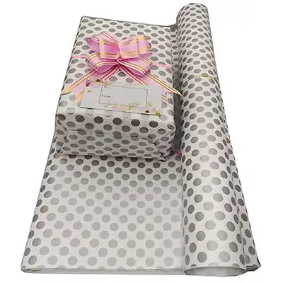Silver Polka Gift Wrapping Paper