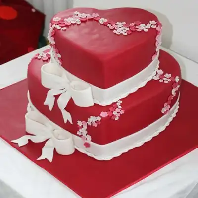 double heart cake~ | Heart shaped wedding cakes, Heart cakes, Heart wedding  cakes