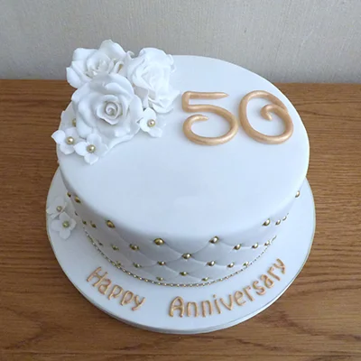 Happy 50th Anniversary Cake| Order Happy 50th Anniversary Cake online |  Tfcakes
