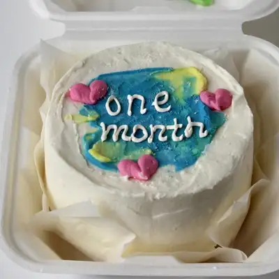 One Month Baby Birthday Fondant Cake - Bakersfun