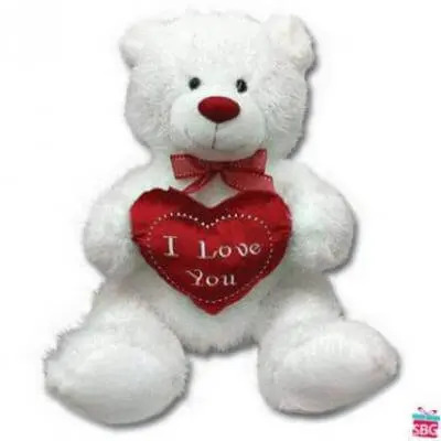 Send White Heart Teddy Bear in India | Buy White Heart Teddy Bear ...