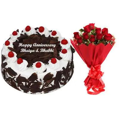 Bhaiya Bhabhi Anniversary Butterscotch Cake Delivery In India