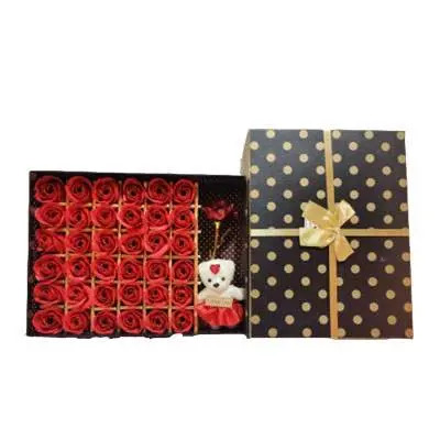 Buy 7 Rose Soap Flower With Teddy Bear Gift Box Small Bouquet For Wedding,  Birthday,Christmas,Mother's Day, Valentine Day Gifts Online at  desertcartINDIA