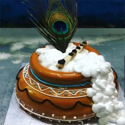 Order Online Makhan Matka Cake for Krishna | Near Noida and NCR