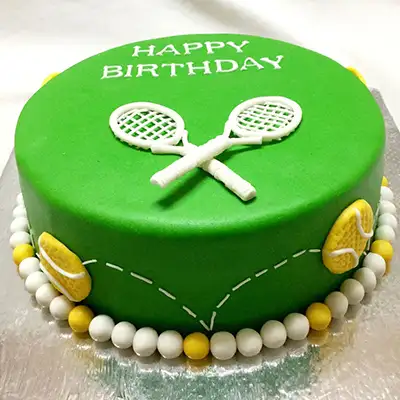 Badminton themed single tier Cake