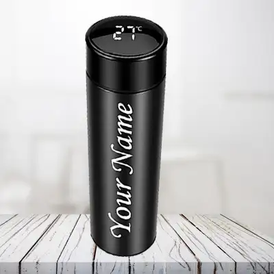 Personalised Water Bottle With Digital Temperature Display, Ladies